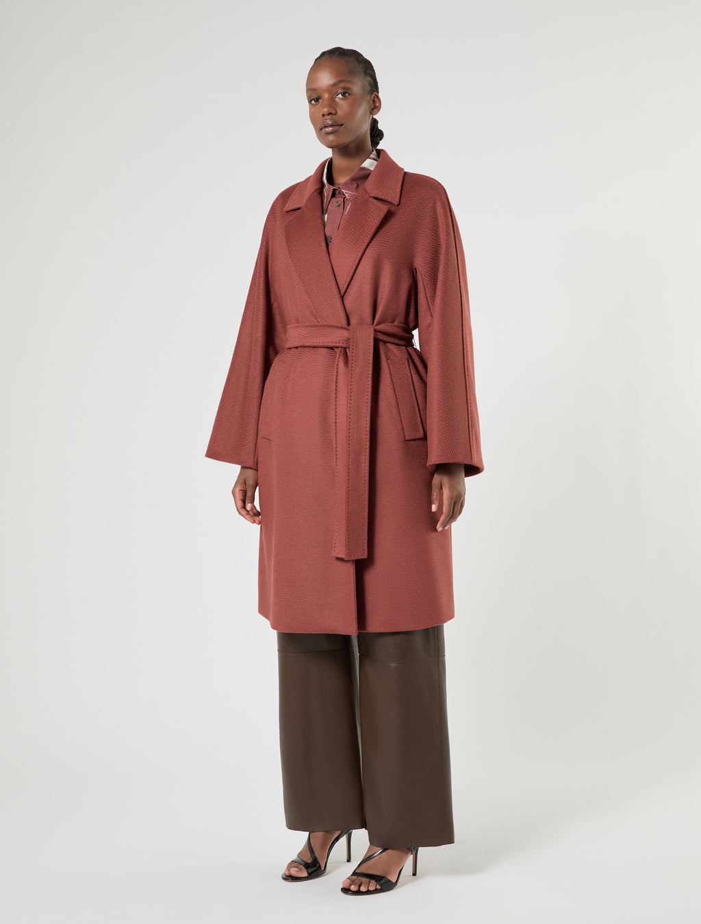 Marina Rinaldi camel broadcloth coat for woman