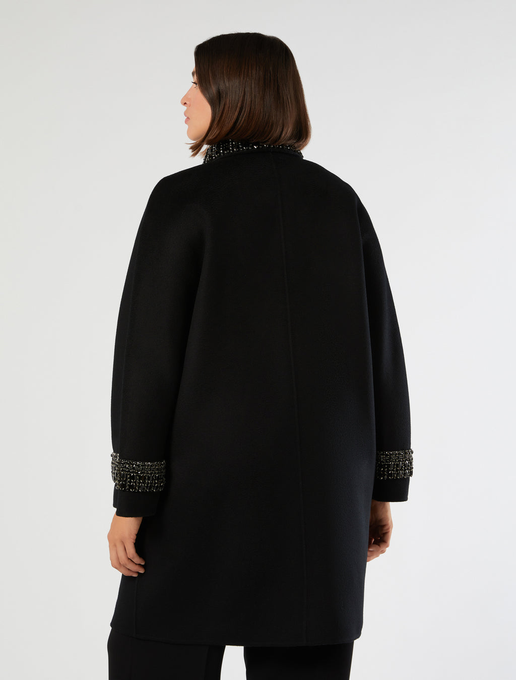 Double-sided fabric coat in wool