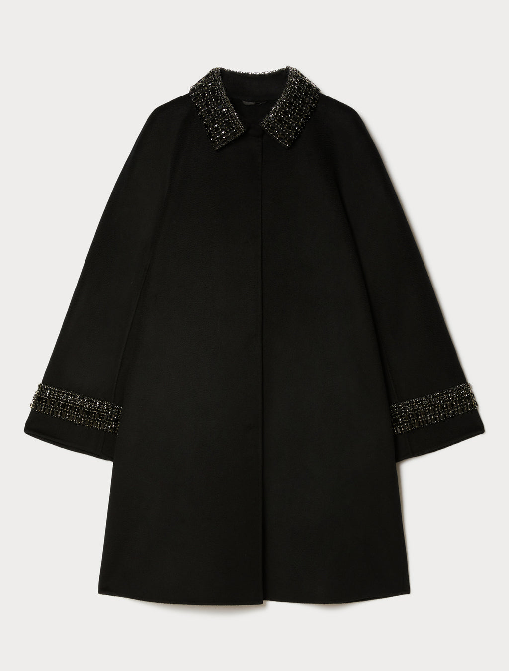 Double-sided fabric coat in wool