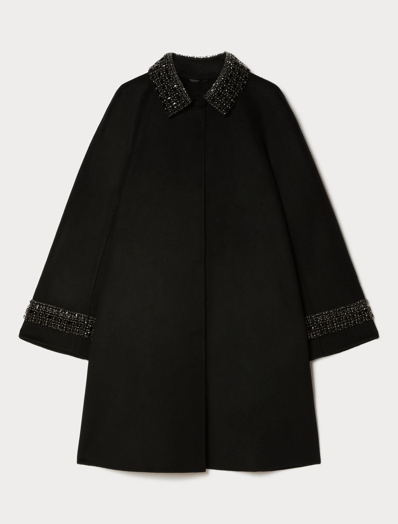 Double-sided fabric coat in wool