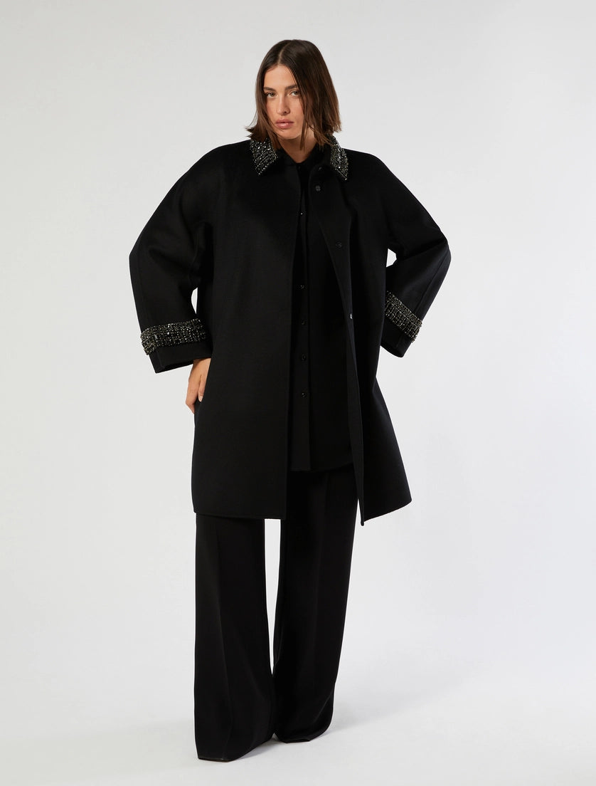 Double-sided fabric coat in wool