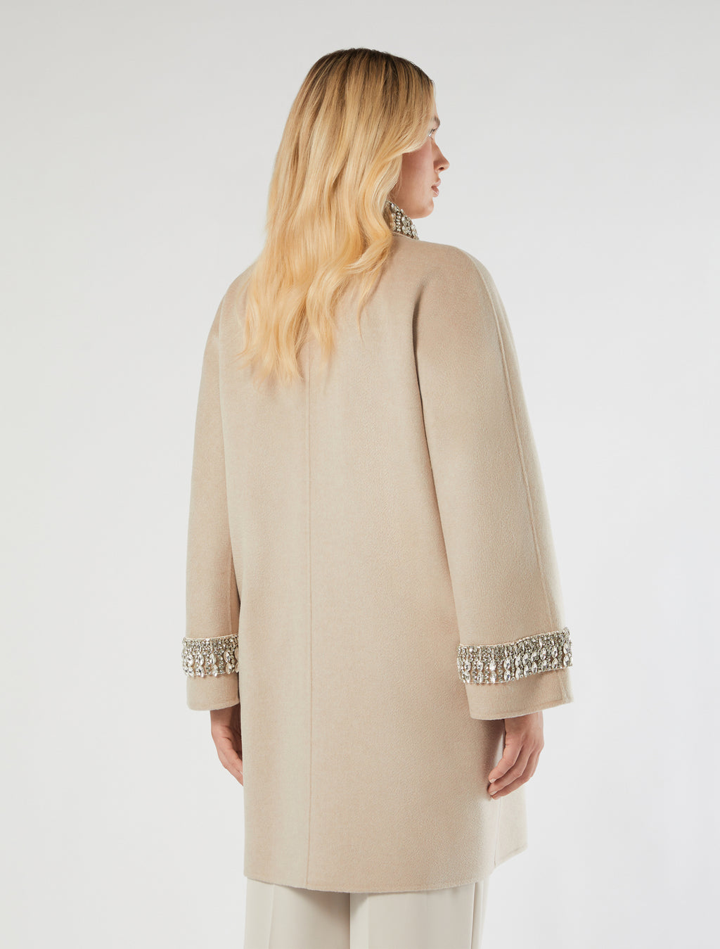 Double-sided fabric coat in wool