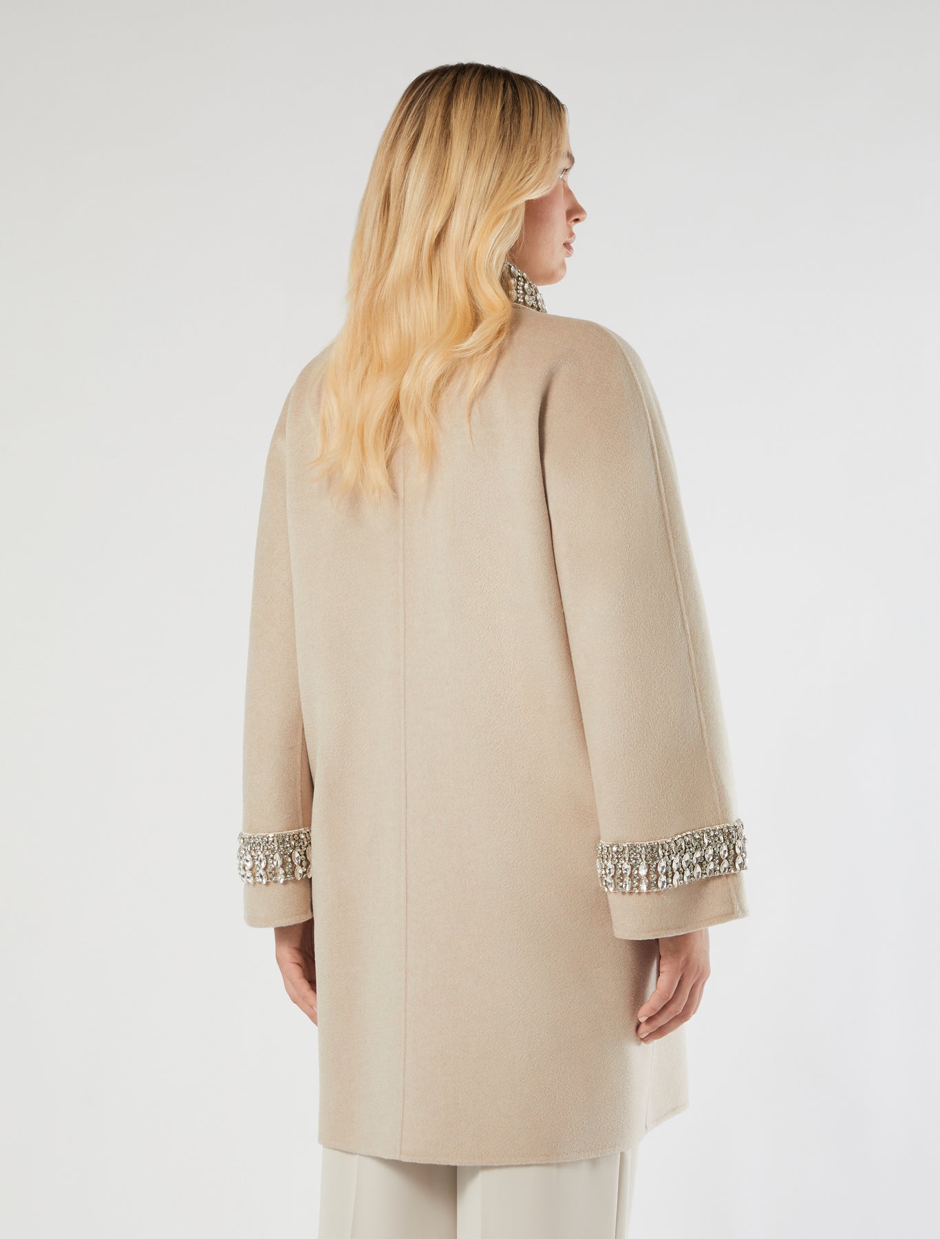 Double-sided fabric coat in wool