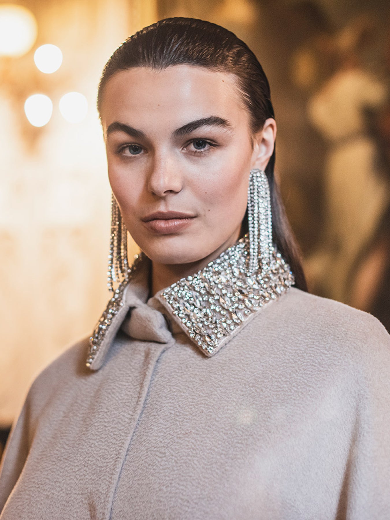 Double-sided fabric coat in wool