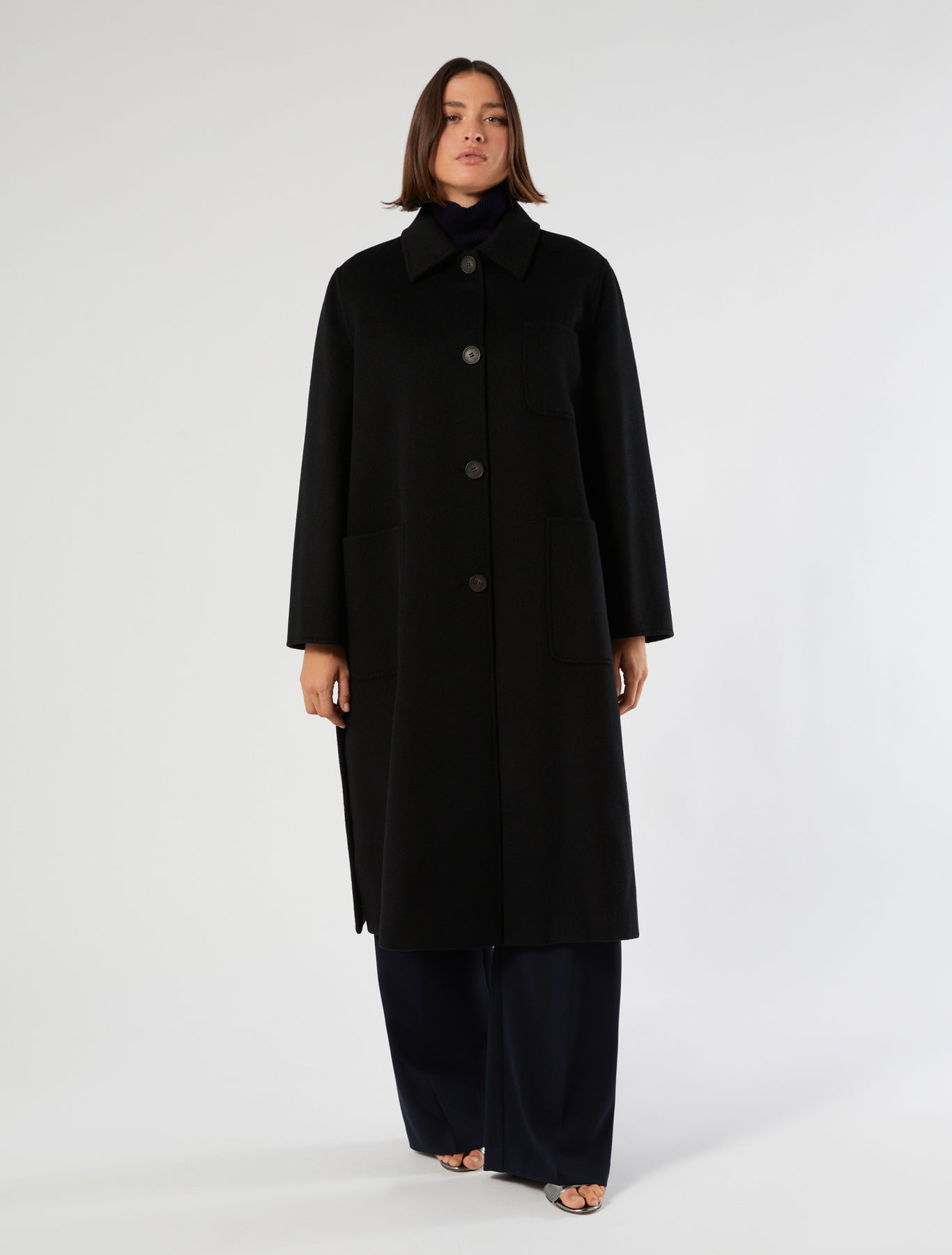 Double-faced wool coat