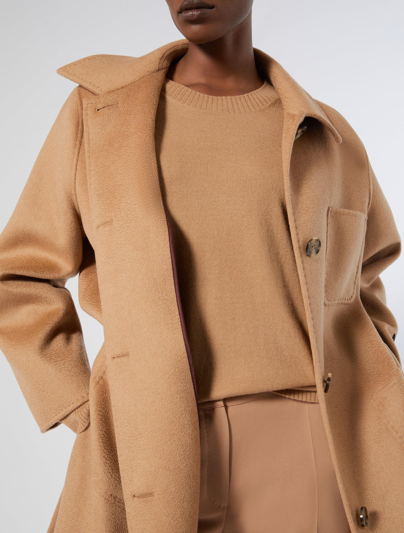 Double-faced wool coat