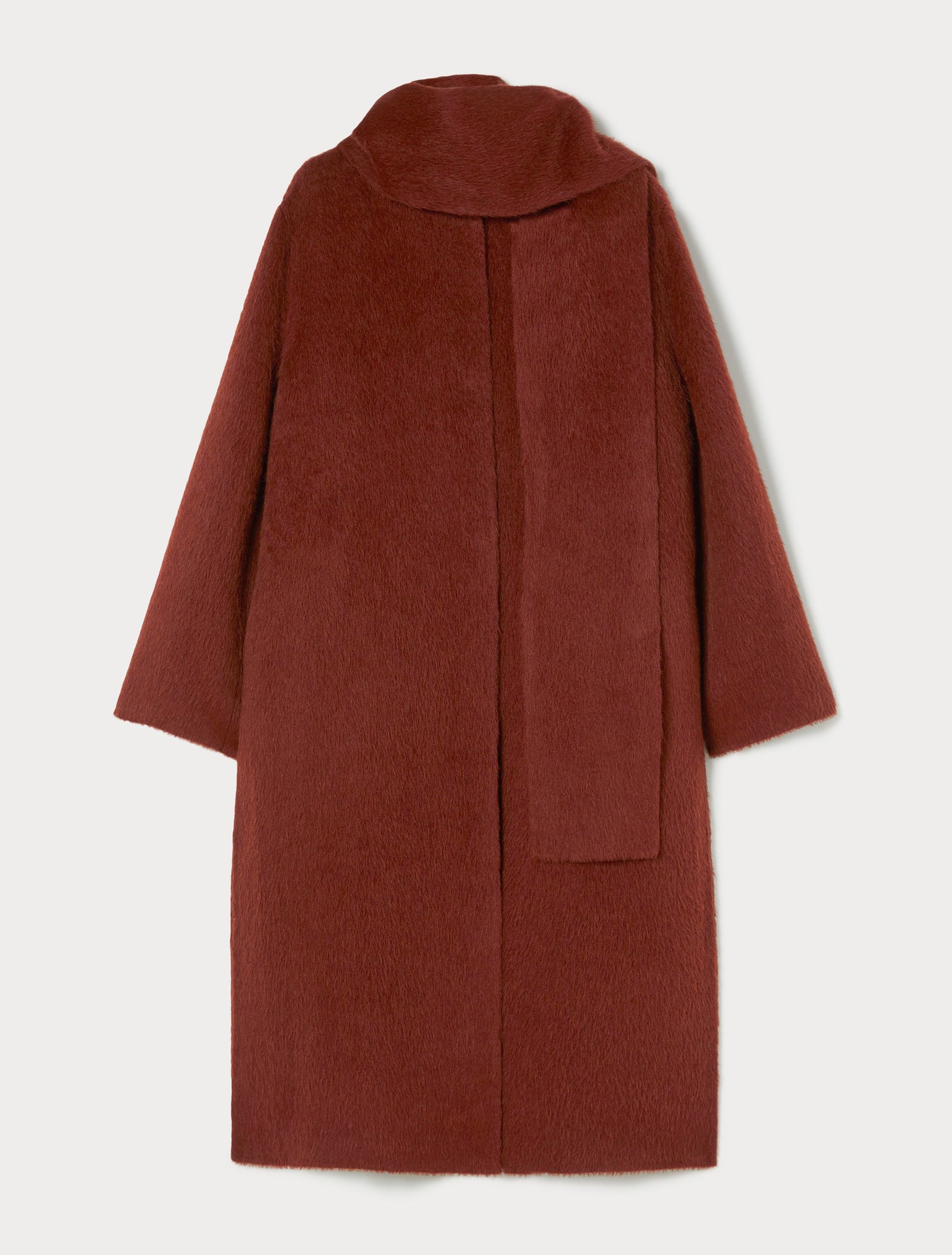 Double-faced wool and alpaca coat