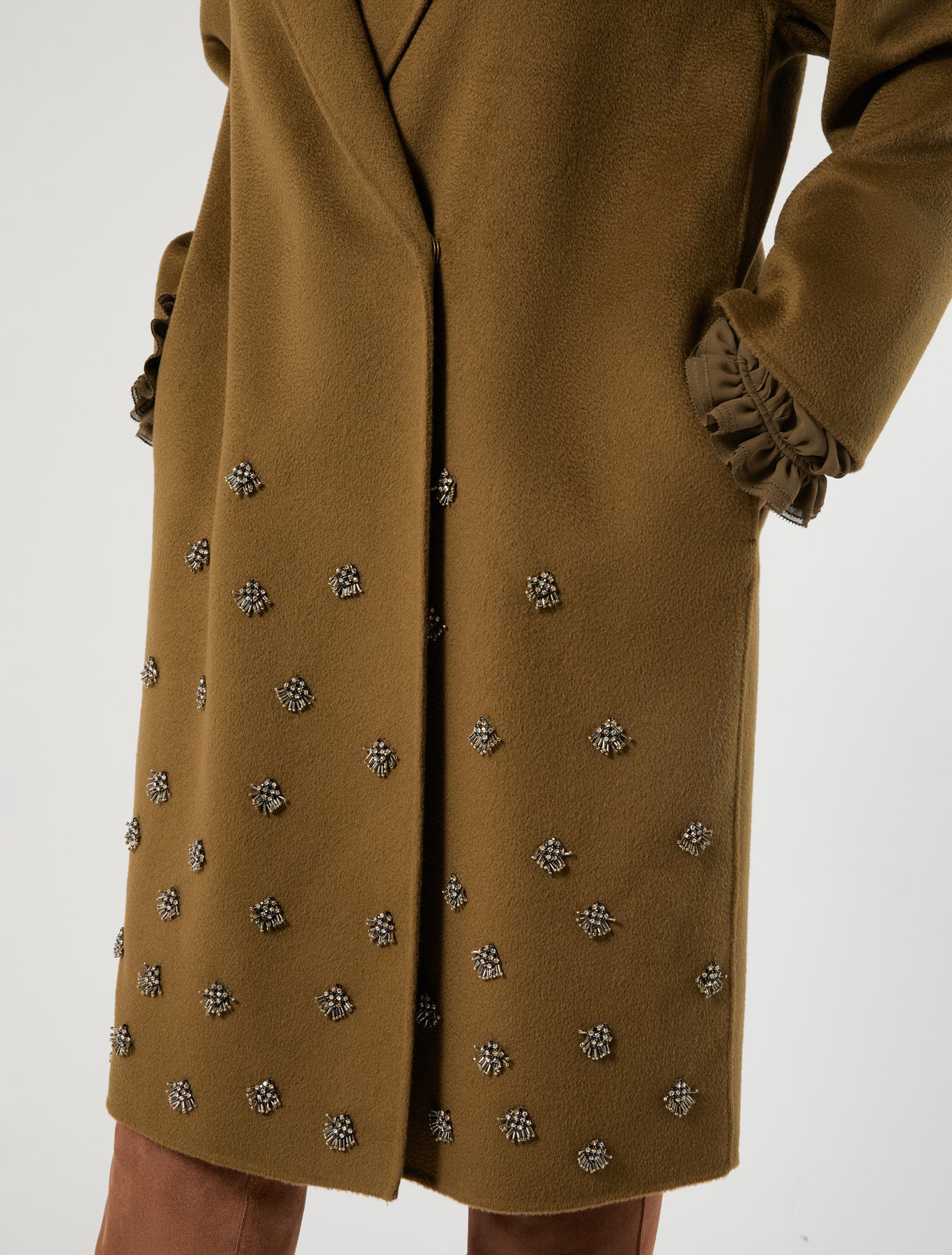 Marina Rinaldi embroidered double wool coat for woman