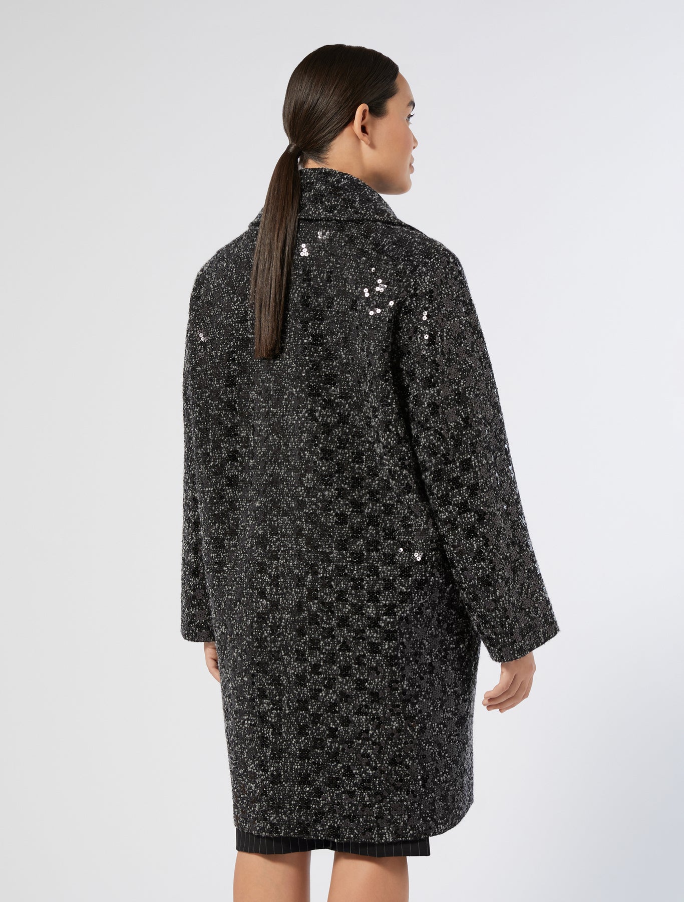 Bouclé coat with sequins