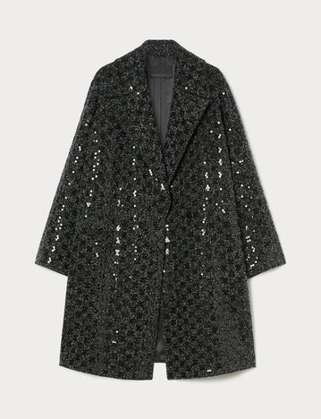 Bouclé coat with sequins