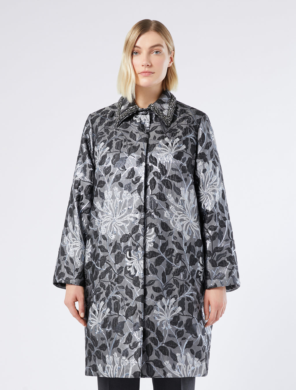 Jacquard lamé coat