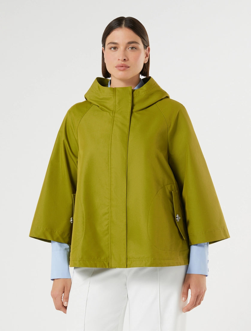 Cotton-blend twill raincoat
