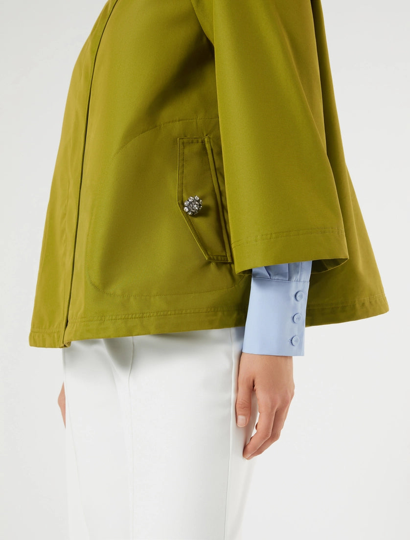 Cotton-blend twill raincoat
