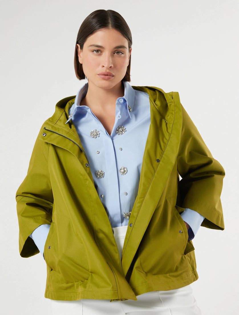 Cotton-blend twill raincoat