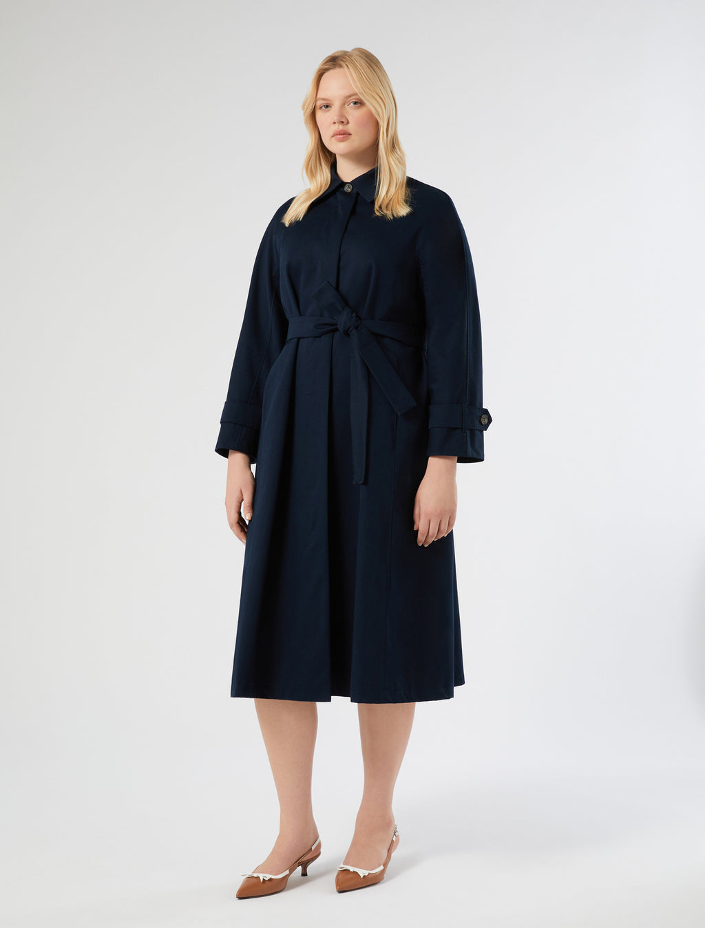 marina rinaldi cotton gabardine trench coat for woman