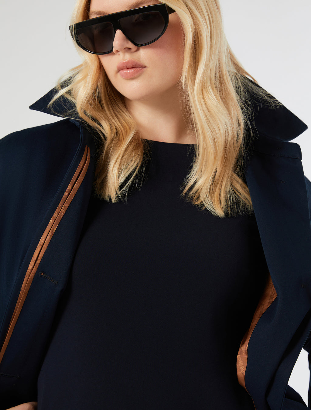 marina rinaldi cotton gabardine trench coat for woman