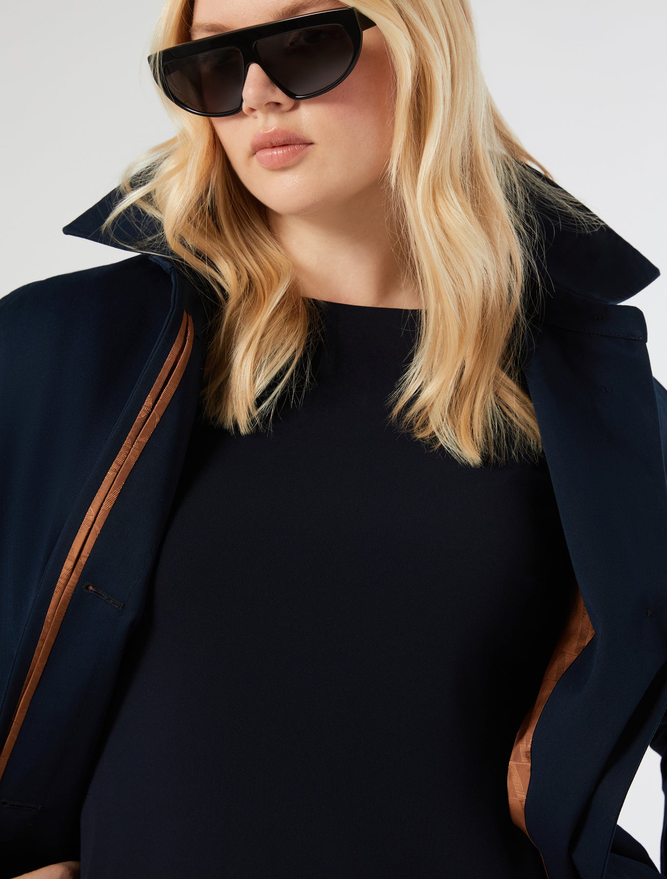 marina rinaldi cotton gabardine trench coat for woman