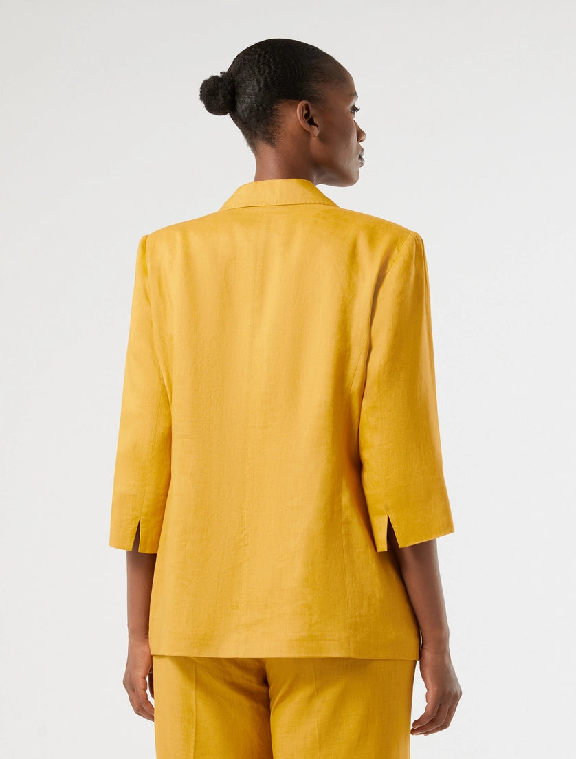 marina rinaldi linen canvas blazer jacket for woman