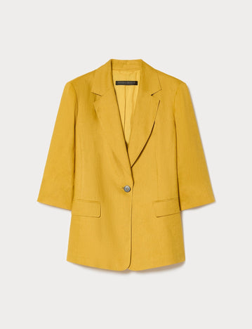 marina rinaldi linen canvas blazer jacket for woman