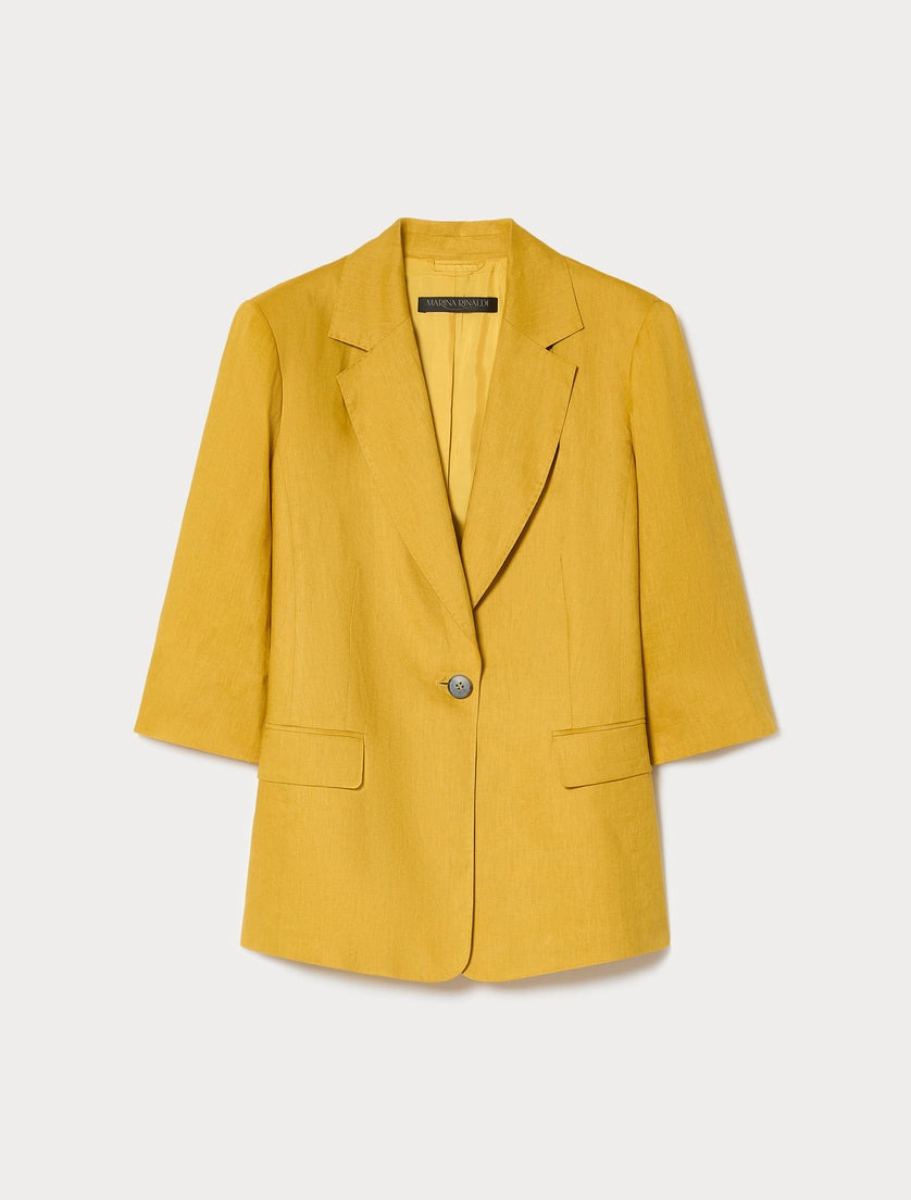 marina rinaldi linen canvas blazer jacket for woman