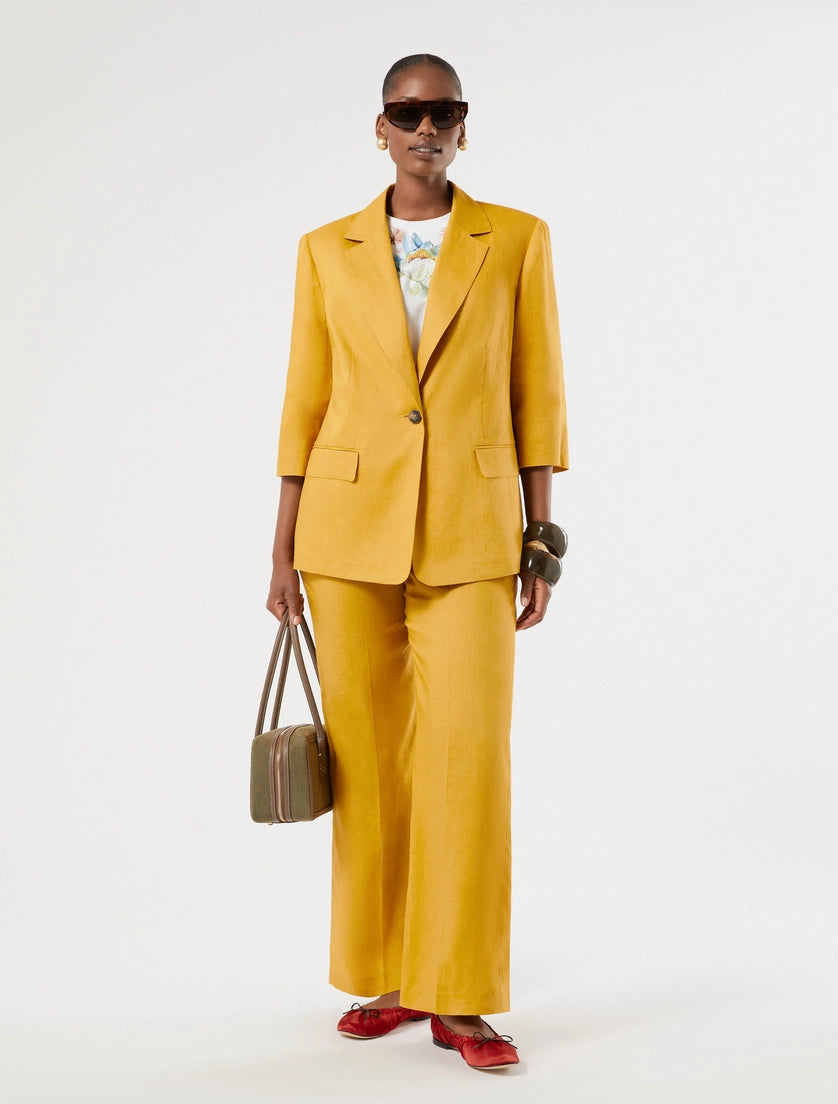 marina rinaldi linen canvas blazer jacket for woman