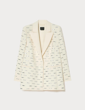 marina rinaldi rhinestone-detail cady blazer jacket for woman