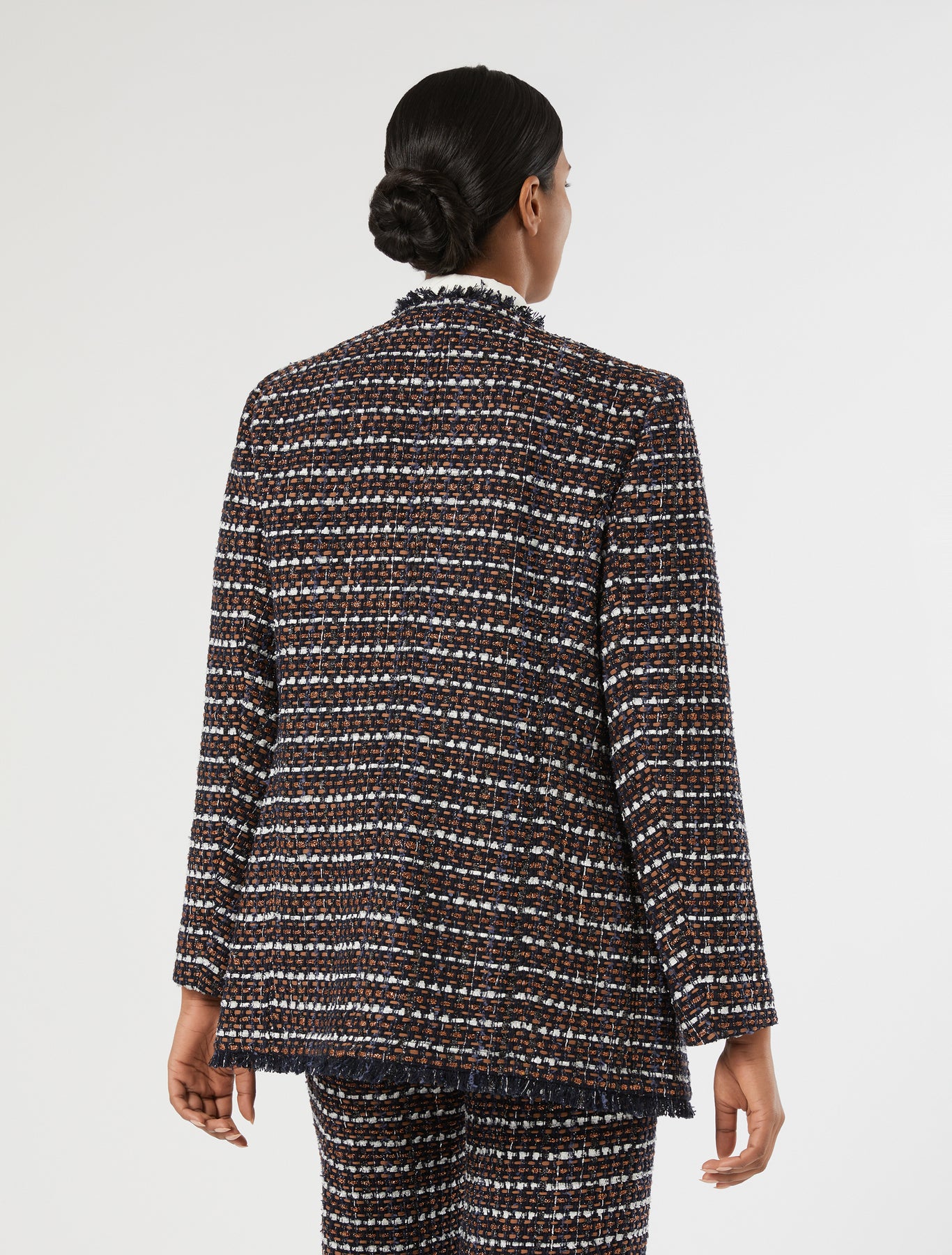 marina rinaldi bouclé fabric jacket for woman