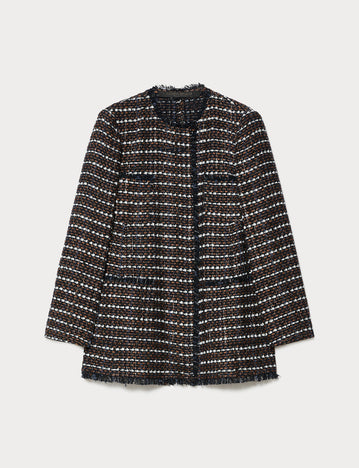 marina rinaldi bouclé fabric jacket for woman