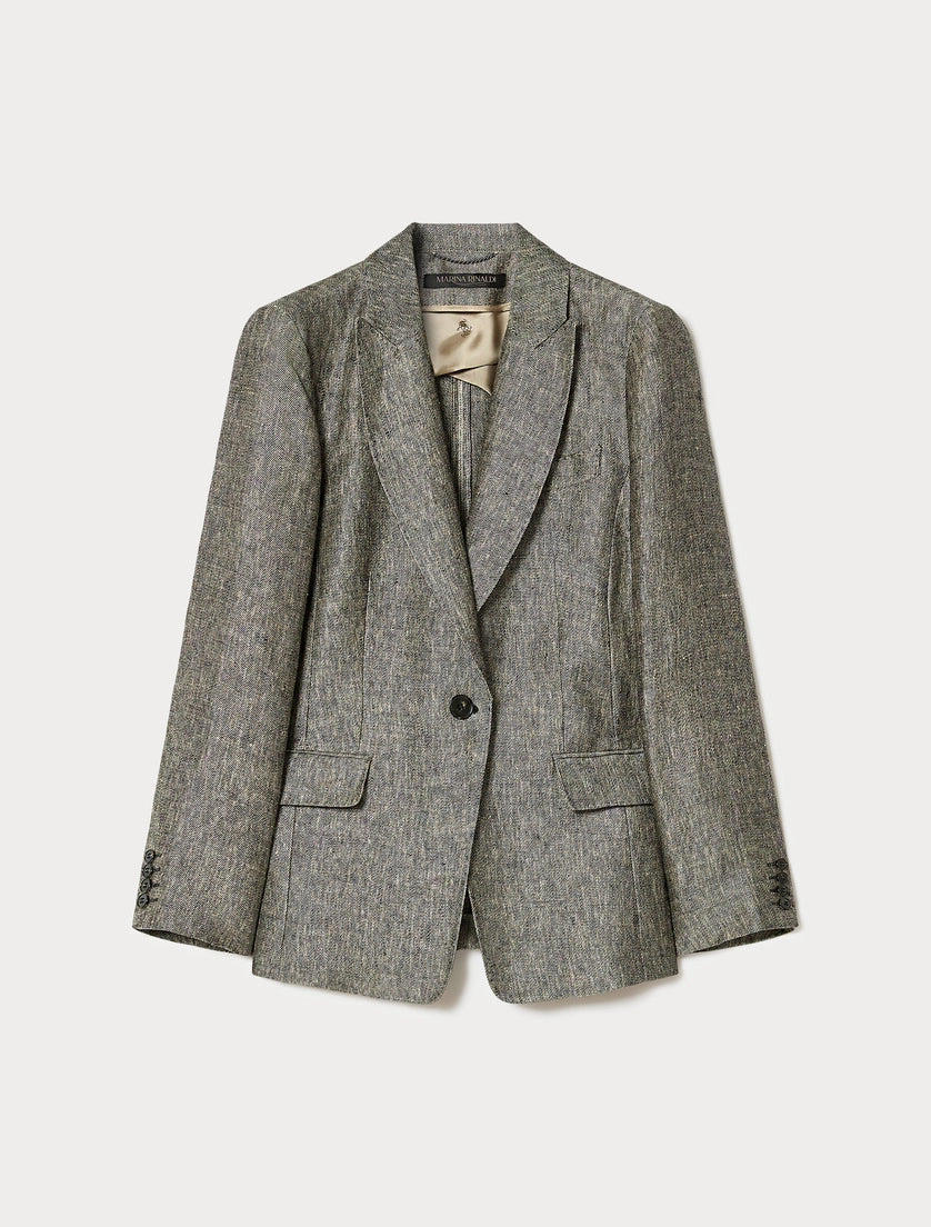 marina rinaldi yarn dyed linen jacket for woman