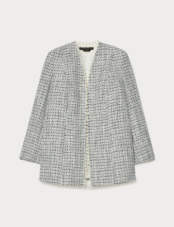 Embroidered yarn-dyed jacket