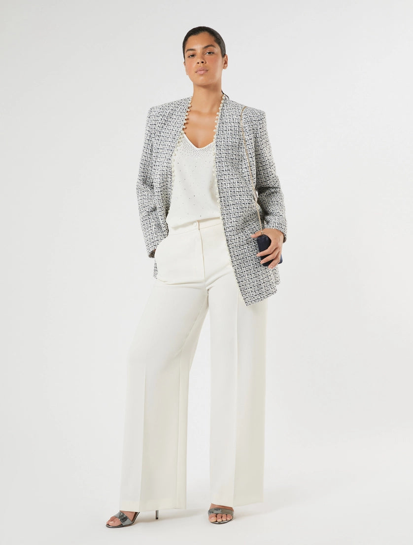 Embroidered yarn-dyed jacket