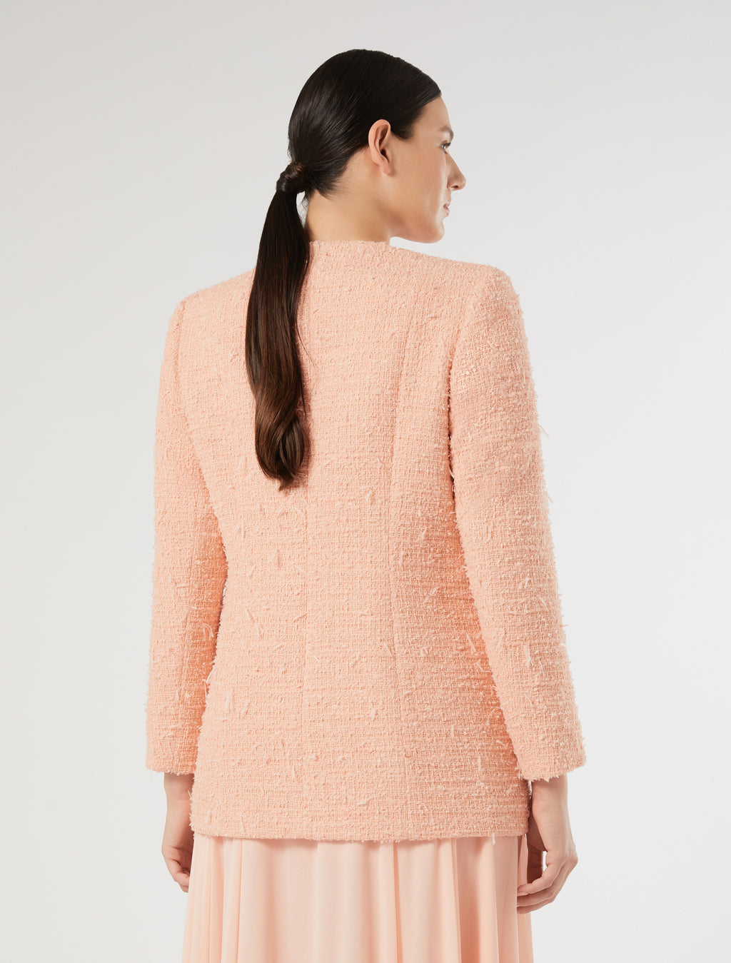 marina rinaldi plain weave fabric jacket with embroidered detail for woman