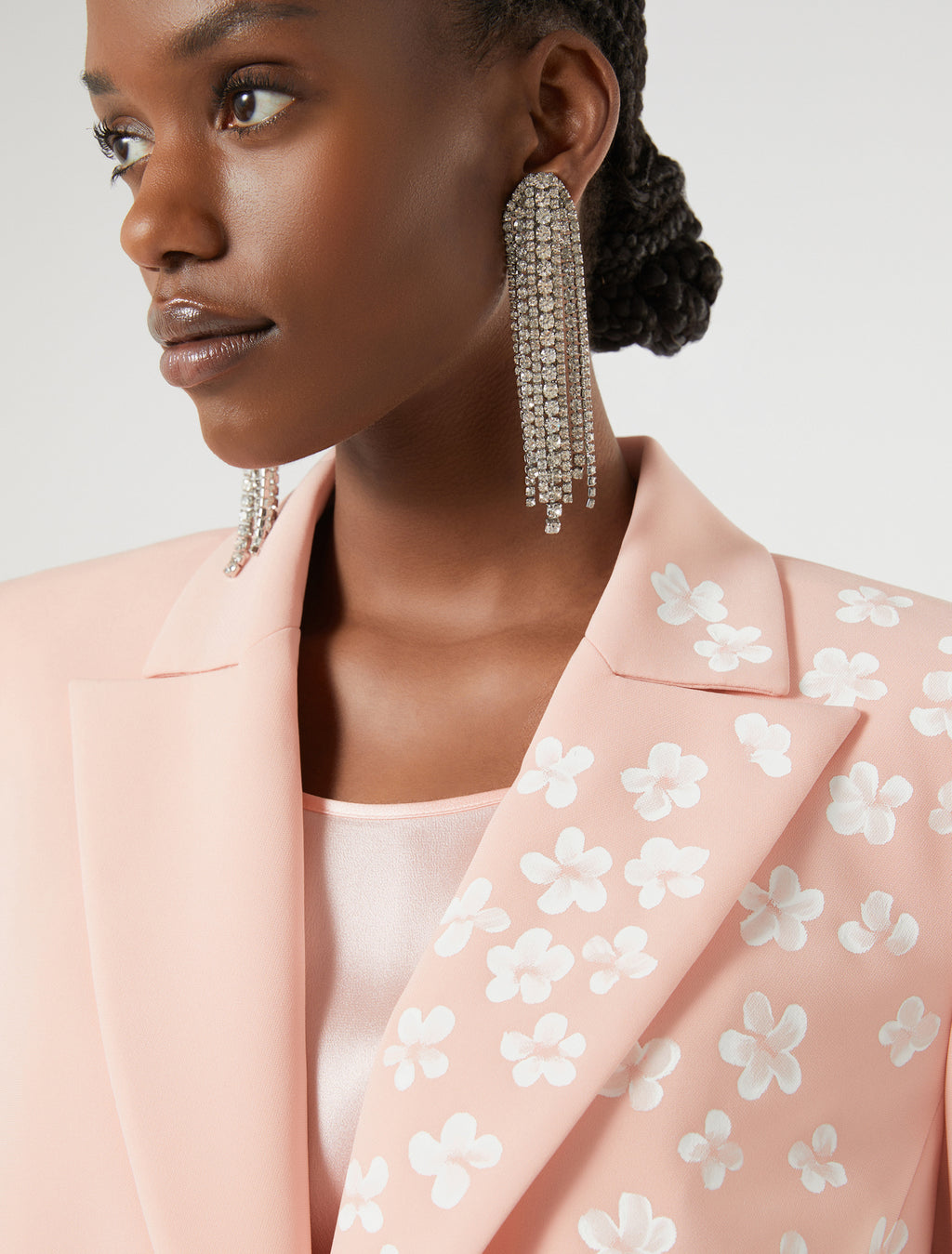 Floral-detail cady blazer jacket