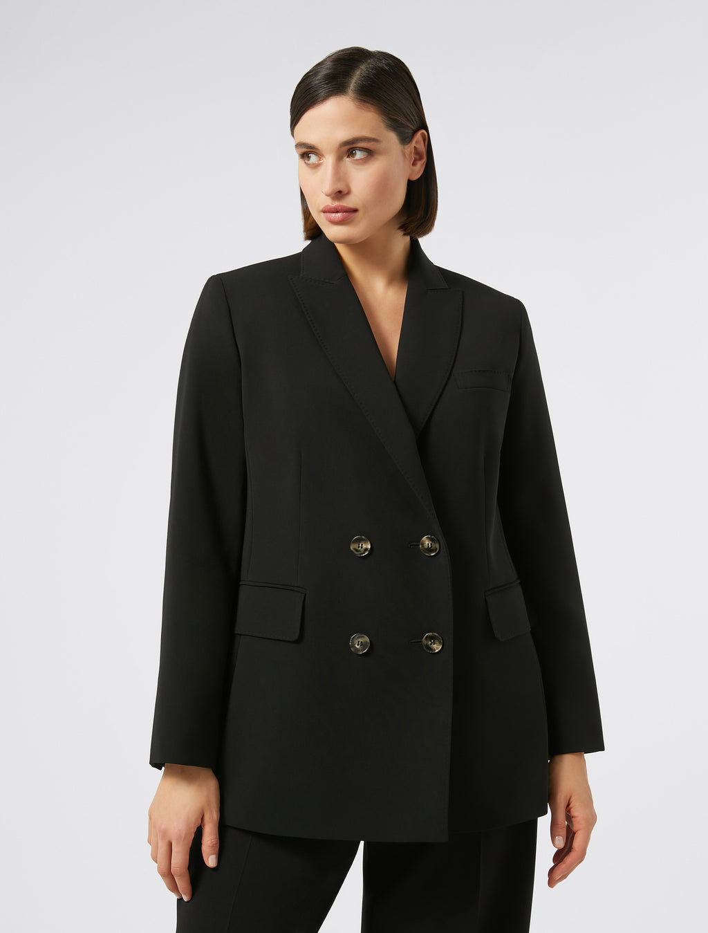 Double-breasted cady blazer jacket