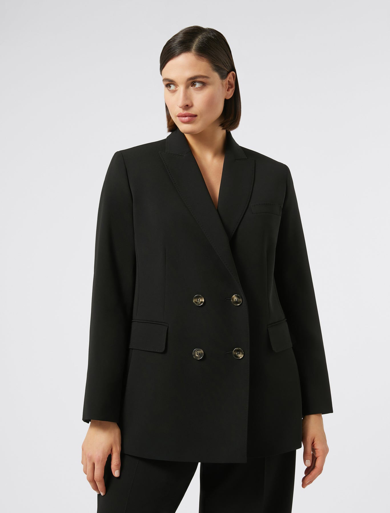 Double-breasted cady blazer jacket