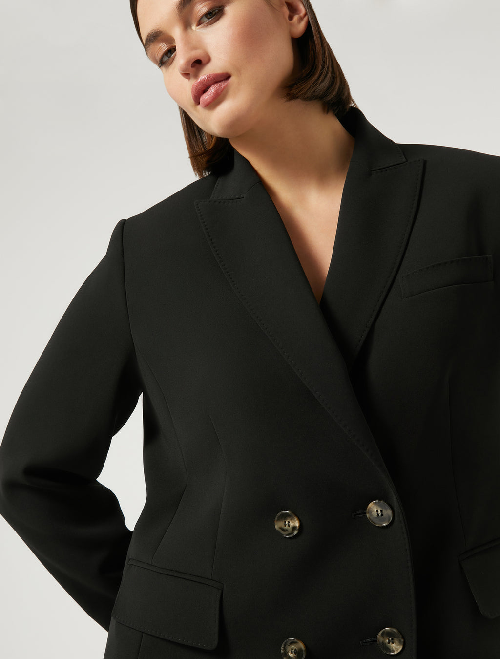 Double-breasted cady blazer jacket