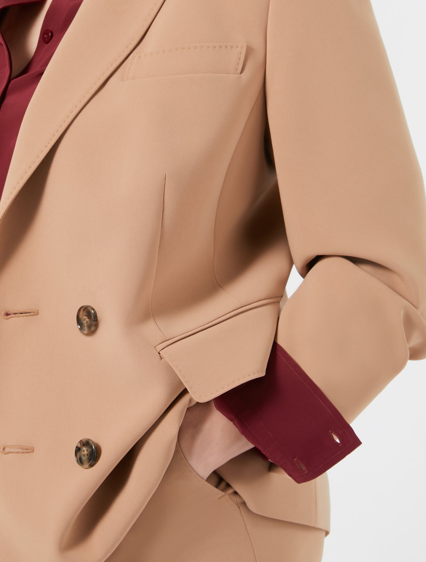 Double-breasted cady blazer jacket