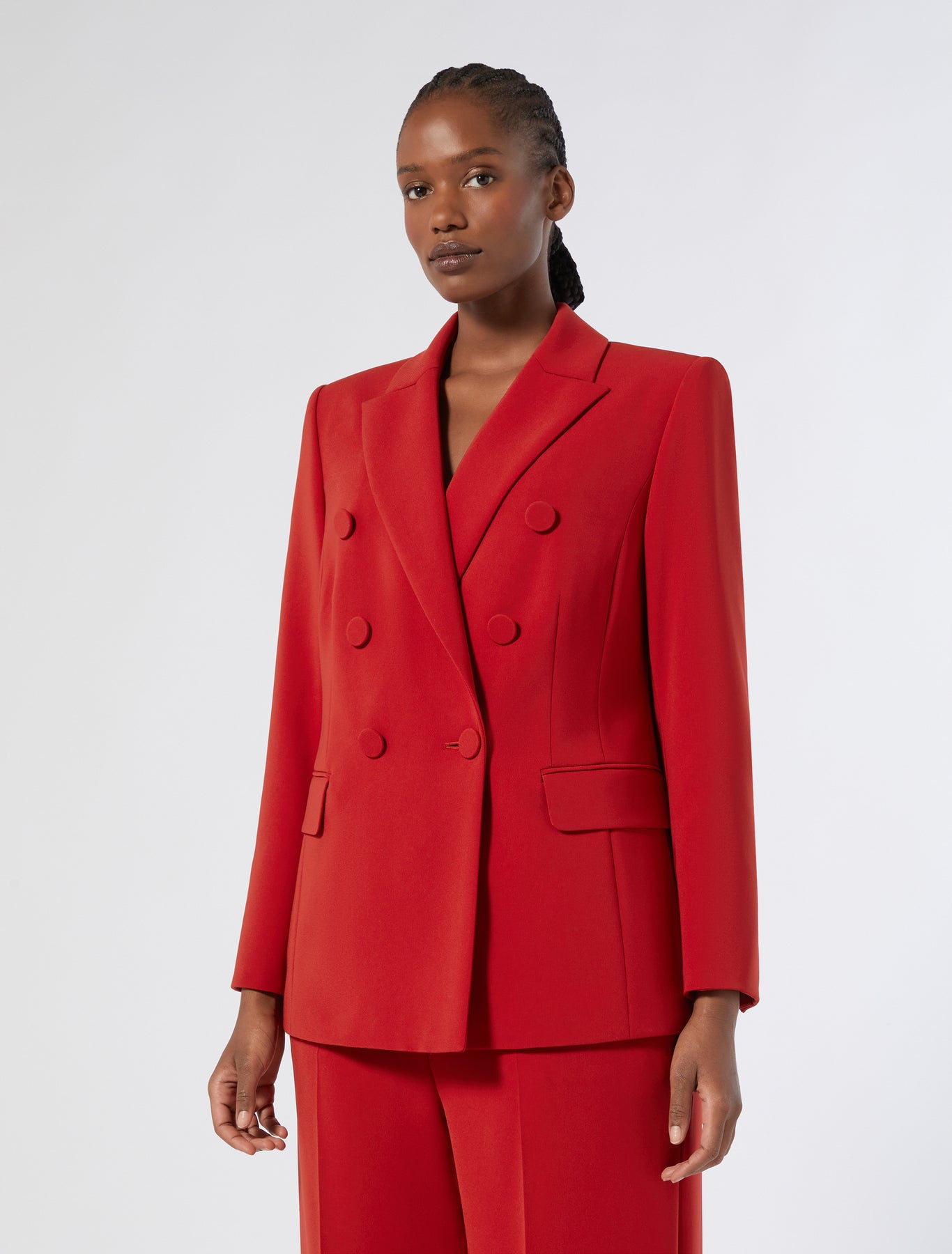 marina rinaldi double-breasted cady blazer jacket for woman