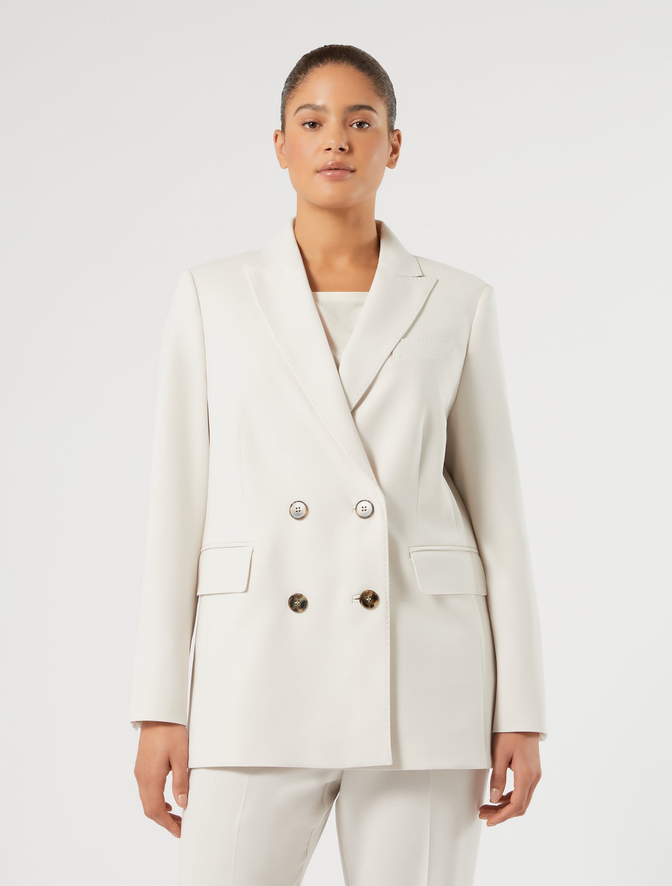 Marina Rinaldi double-breasted cady blazer jacket for woman