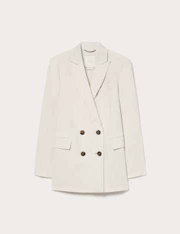 Marina Rinaldi double-breasted cady blazer jacket for woman