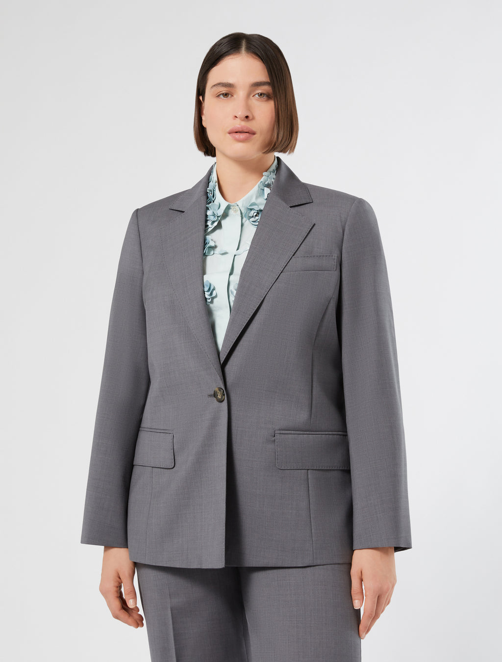 Blazer in pure wool canvas