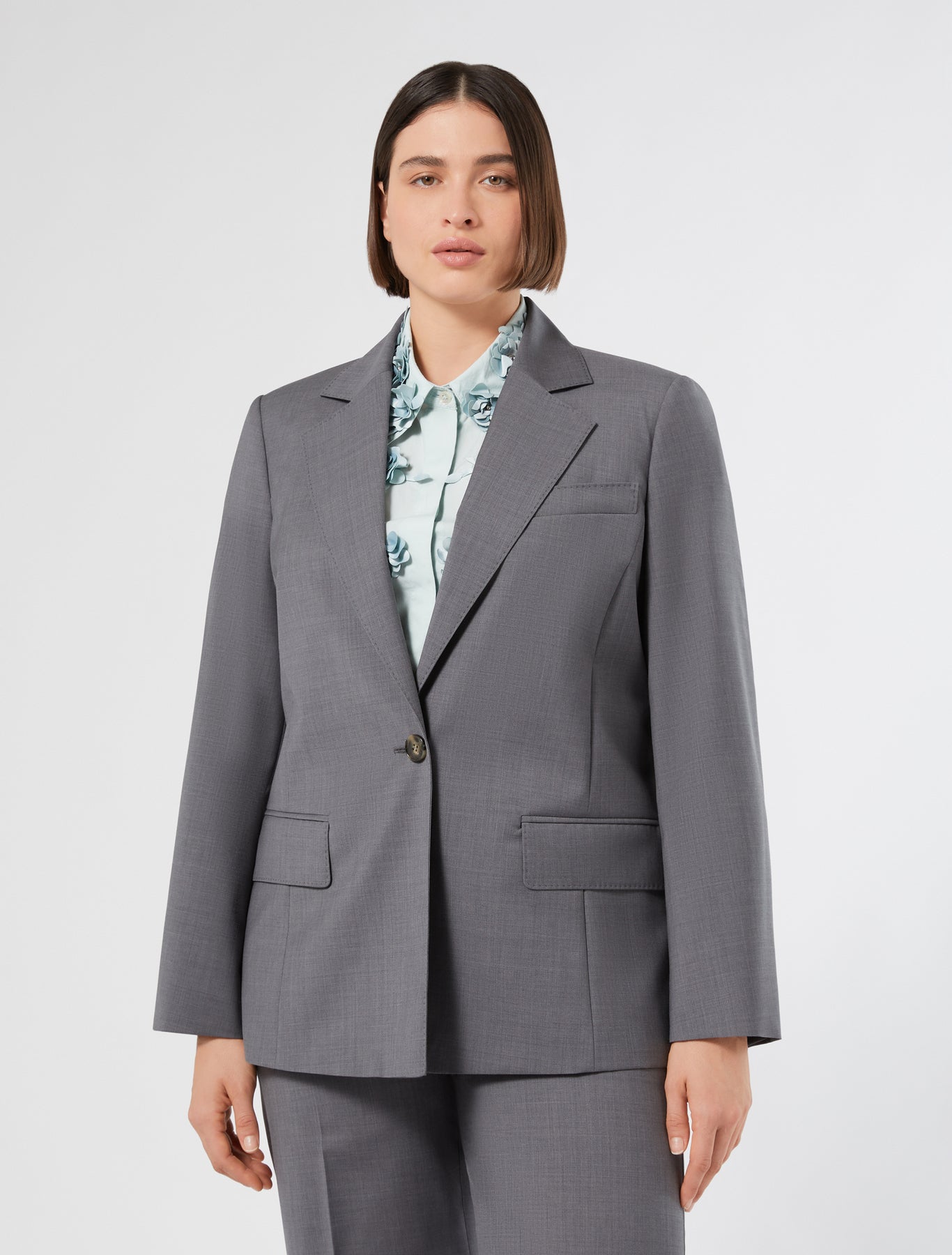 Blazer in pure wool canvas