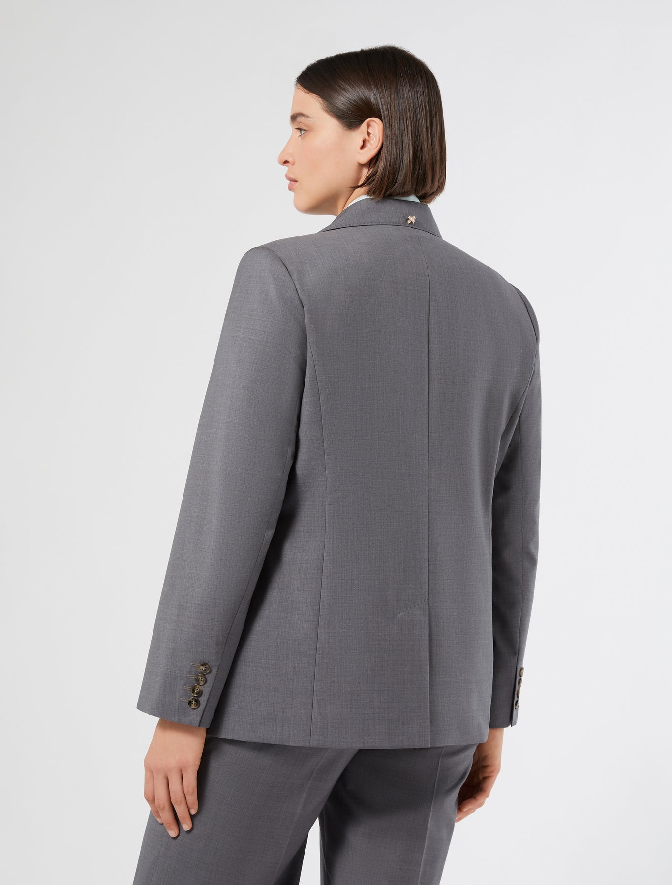 Blazer in pure wool canvas