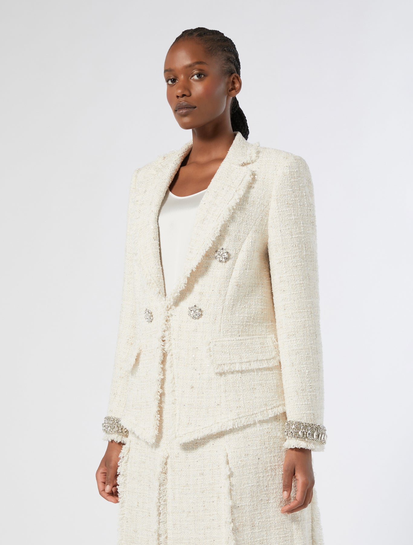 Yarn-dyed jacket with embroidery