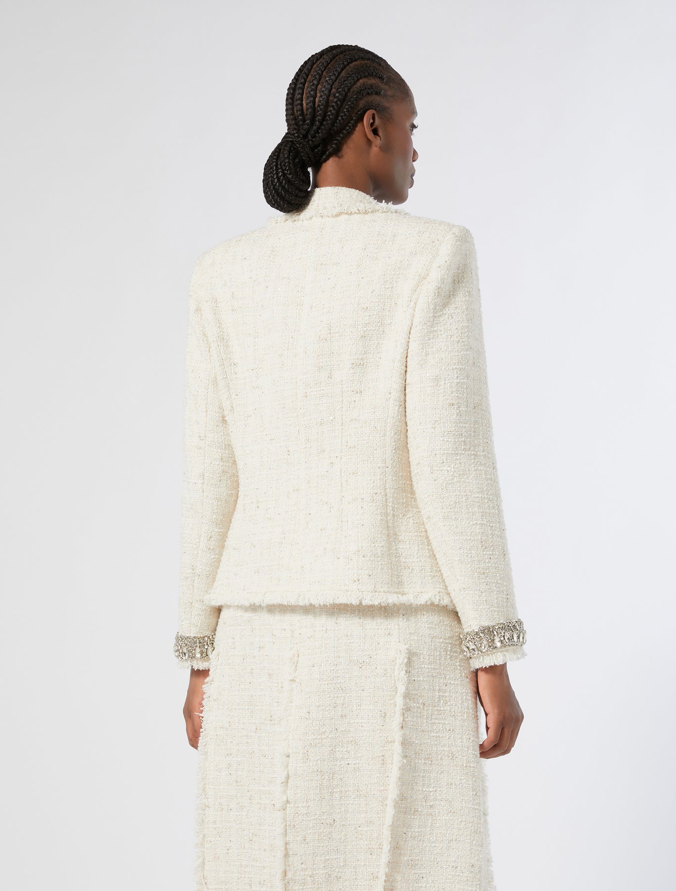 Yarn-dyed jacket with embroidery