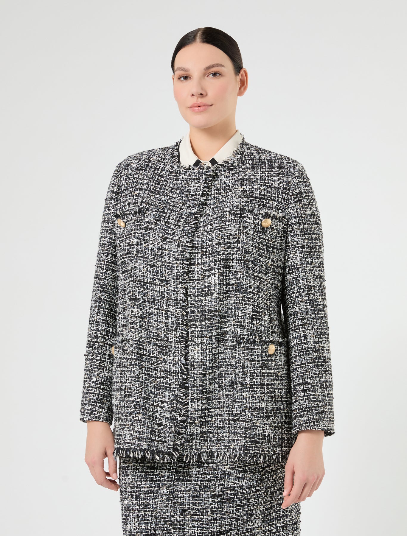 Marina Rinaldi bouclé fabric jacket for woman