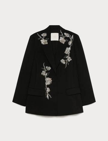 Marina Rinaldi embroidered cady blazer jacket for woman
