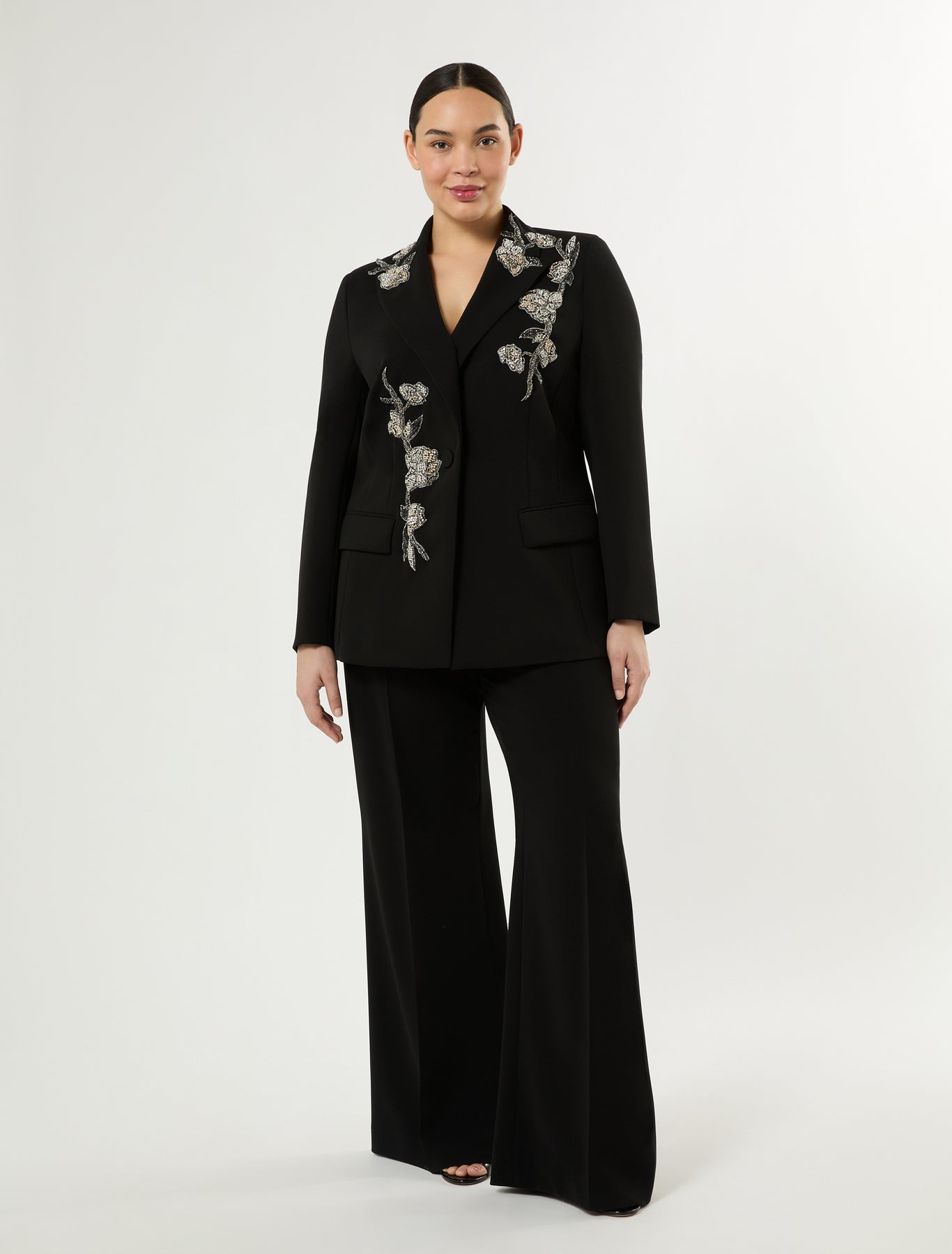 Marina Rinaldi embroidered cady blazer jacket for woman