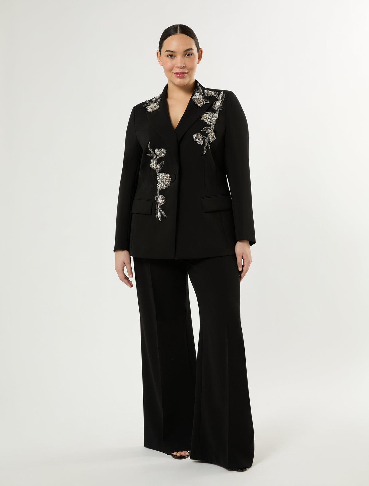 Marina Rinaldi embroidered cady blazer jacket for woman