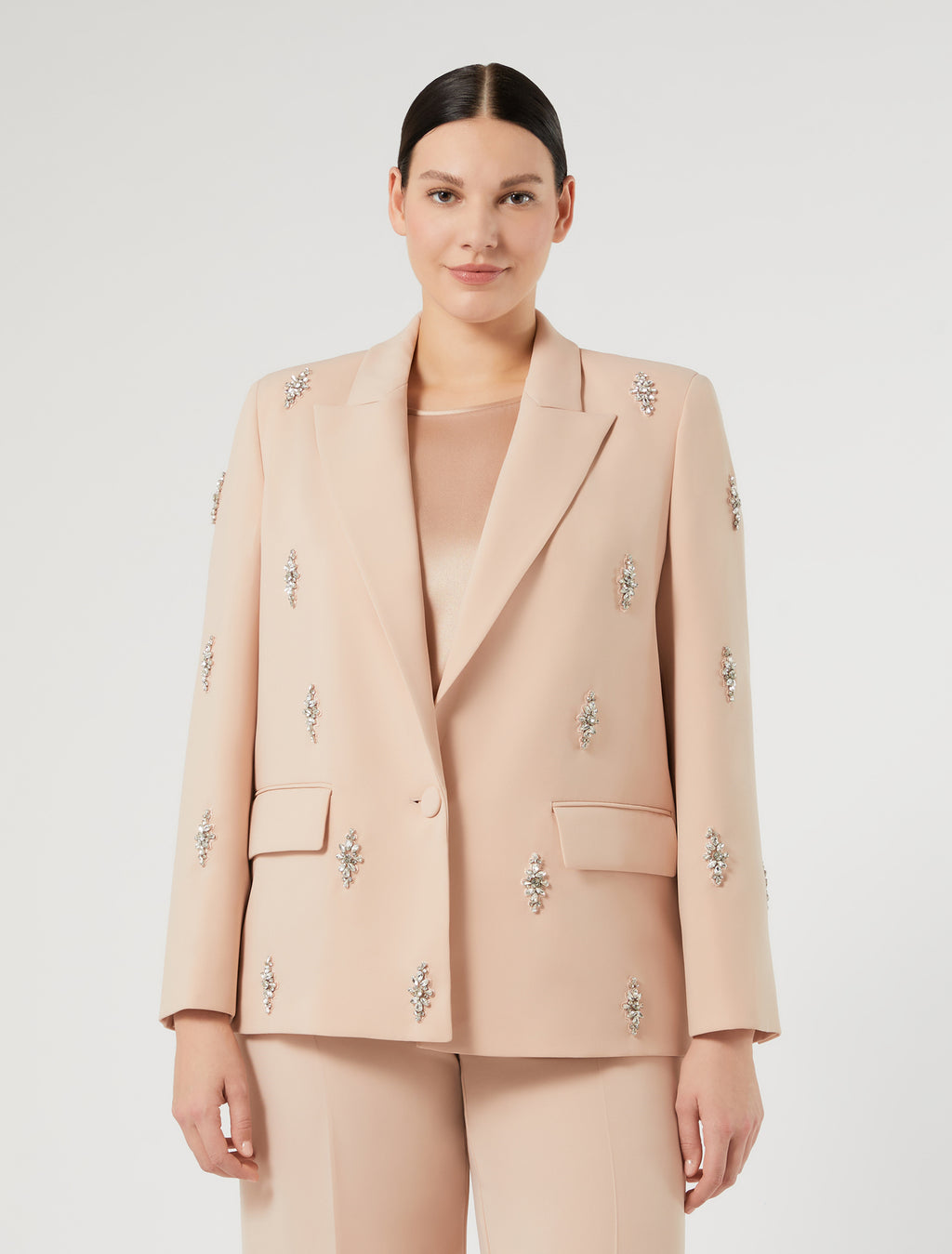 Marina Rinaldi embroidered cady blazer jacket for woman